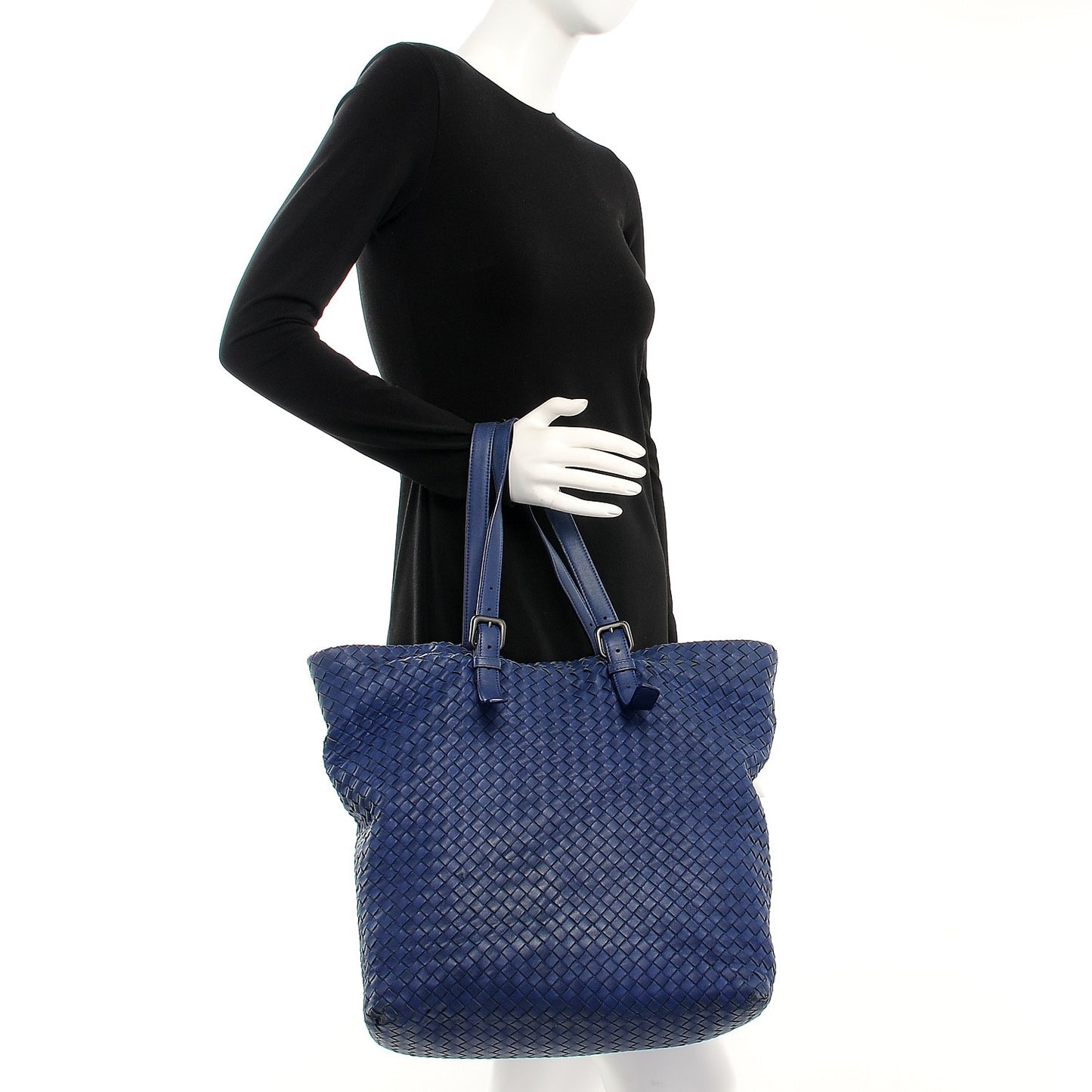 Nappa Intrecciato Large Tote Sapphire