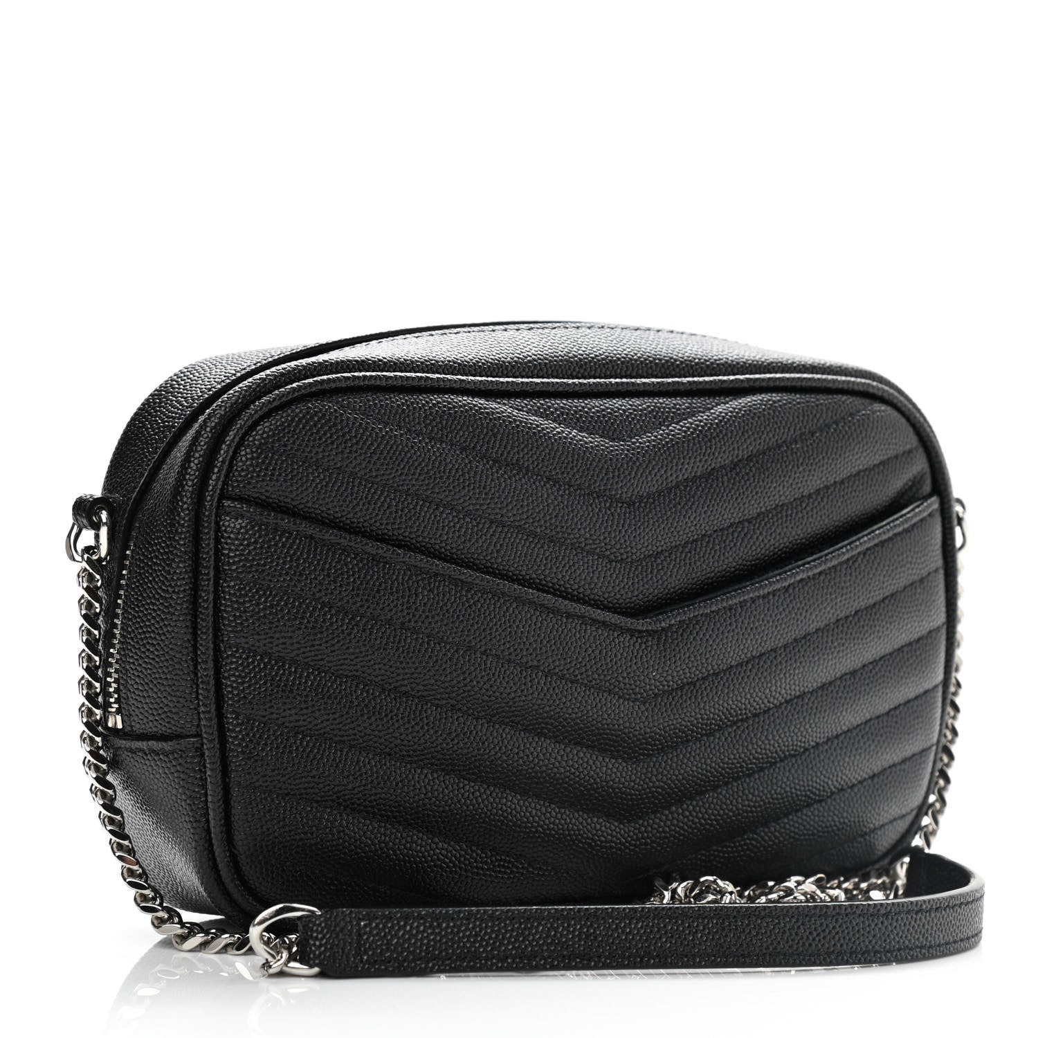 Saint Laurent Grain De Poudre Matelasse Monogram Mini Lou Camera Bag Black 2 of 9