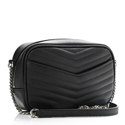 Saint Laurent Grain De Poudre Matelasse Monogram Mini Lou Camera Bag Black 2 of 9