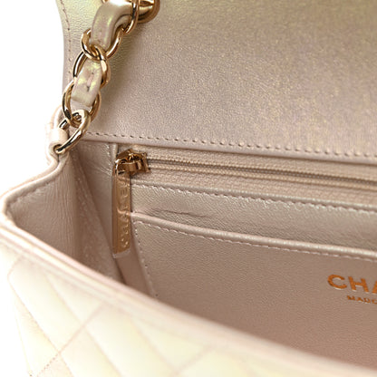 Chanel Iridescent Lambskin Quilted Mini Rectangular Flap Ivory 11 of 12