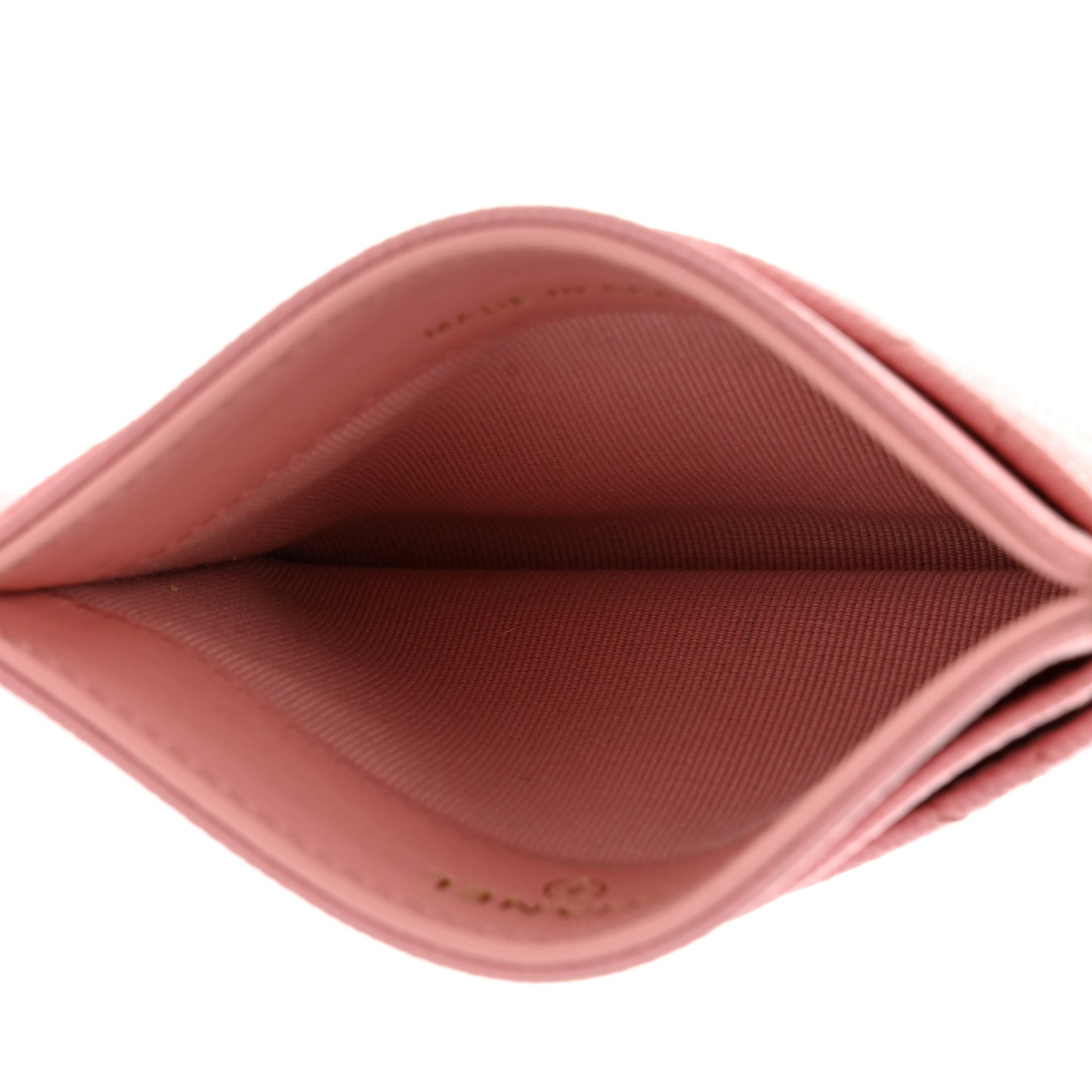 Caviar Quilted Card Holder Light Pink