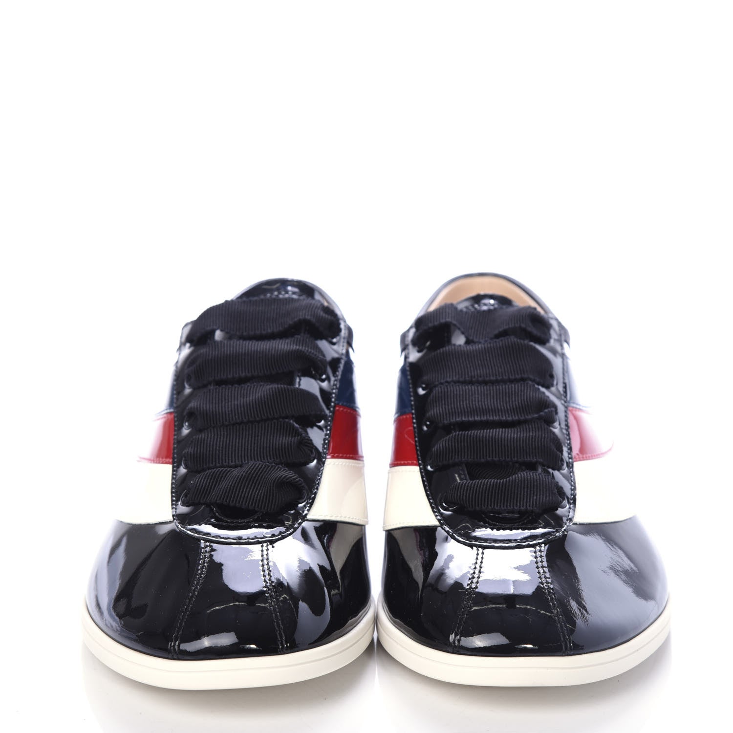 Gucci Patent Calfskin Mens Web Falacer Sneakers 8.5 Black 2 of 11