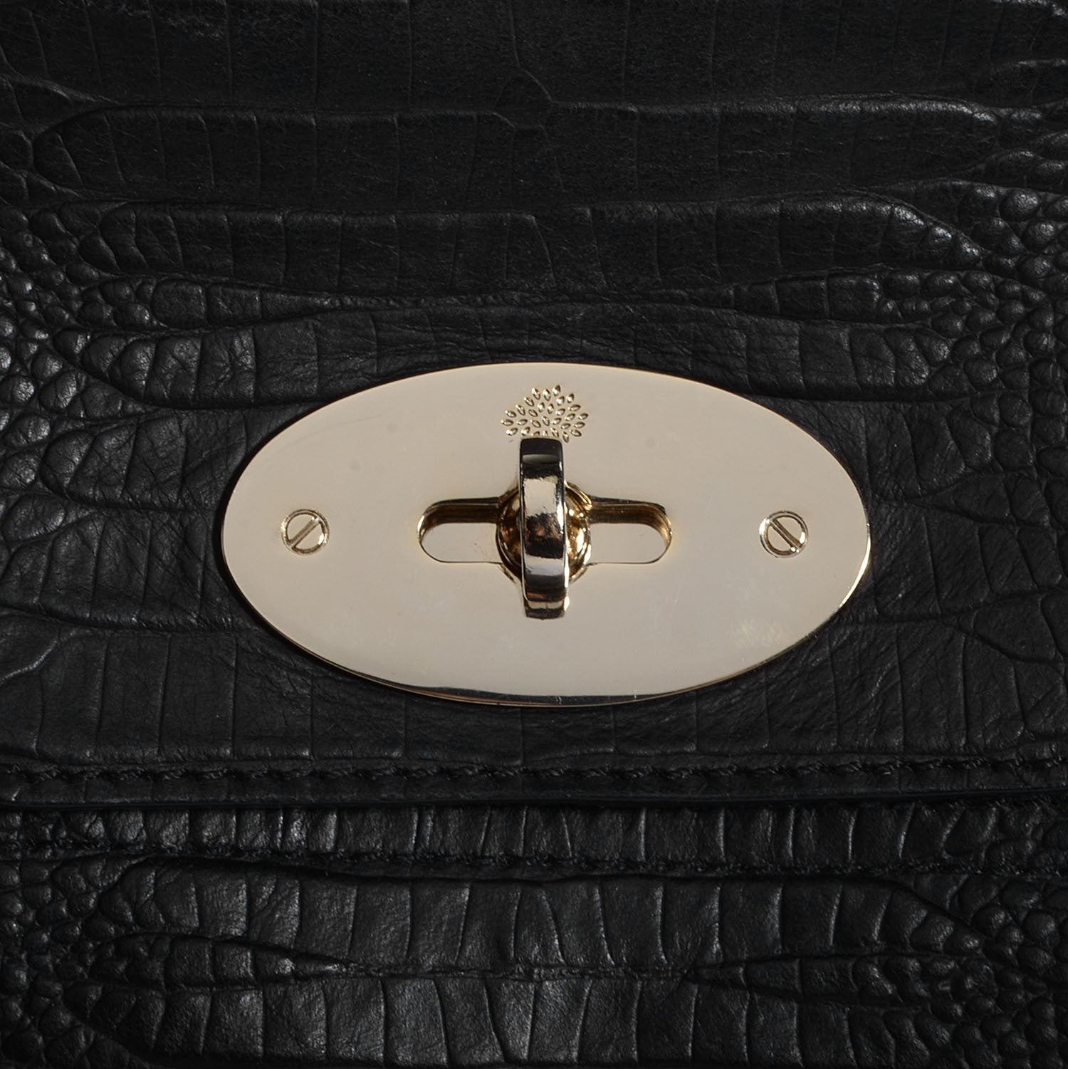 Mulberry Mini Croc Print Small Bayswater Satchel Black 9 of 9