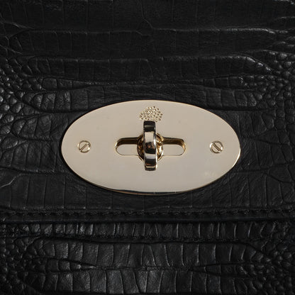 Mulberry Mini Croc Print Small Bayswater Satchel Black 9 of 9