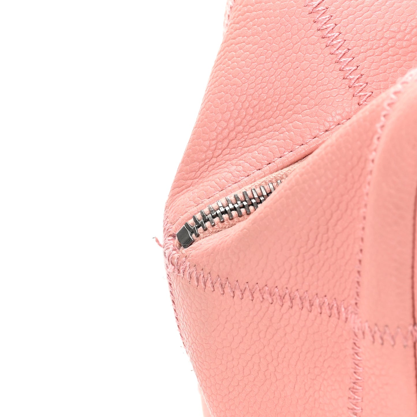 Caviar Square Stitched Bowler Pink