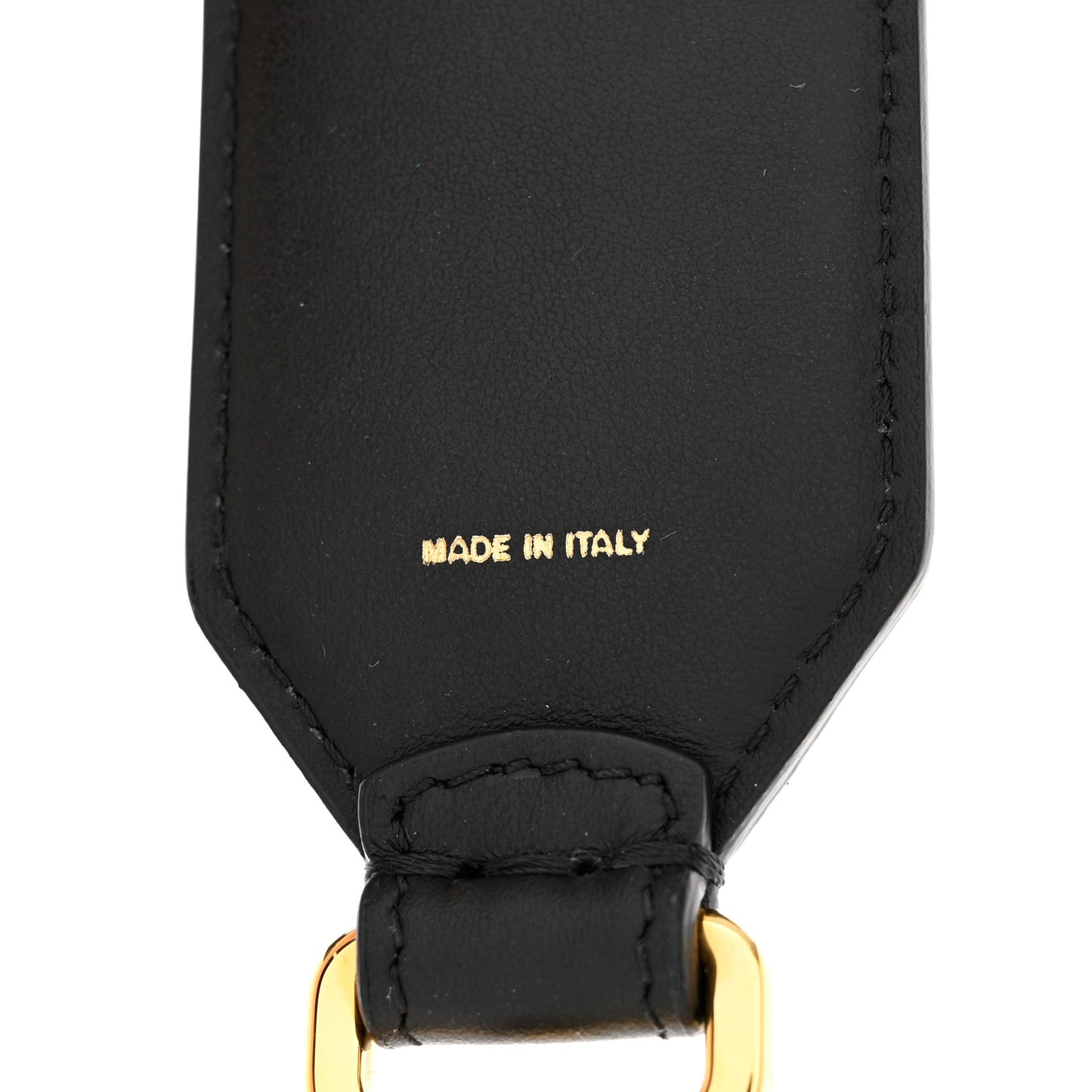 Calfskin Studded FF Mini Strap You Black Gold Silver