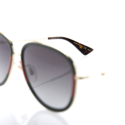 Gucci Acetate Web Aviator Sunglasses GG0062S Green Red 7 of 8
