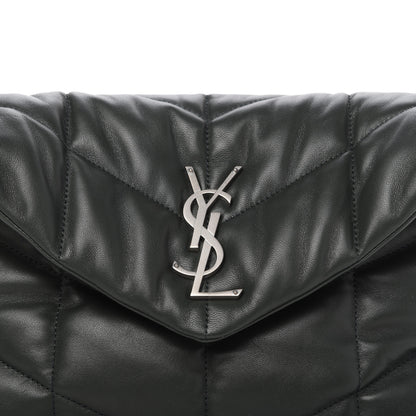 Saint Laurent Lambskin Quilted Small Loulou Puffer Monogram Chain Satchel Dark Green 10 of 10