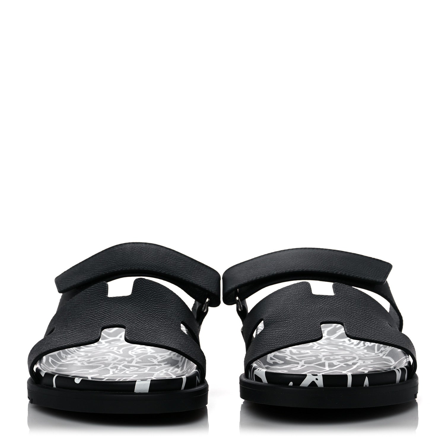 Hermes Epsom Calfskin Graff Hermes Mens Chypre Sandals 41 Black 2 of 8