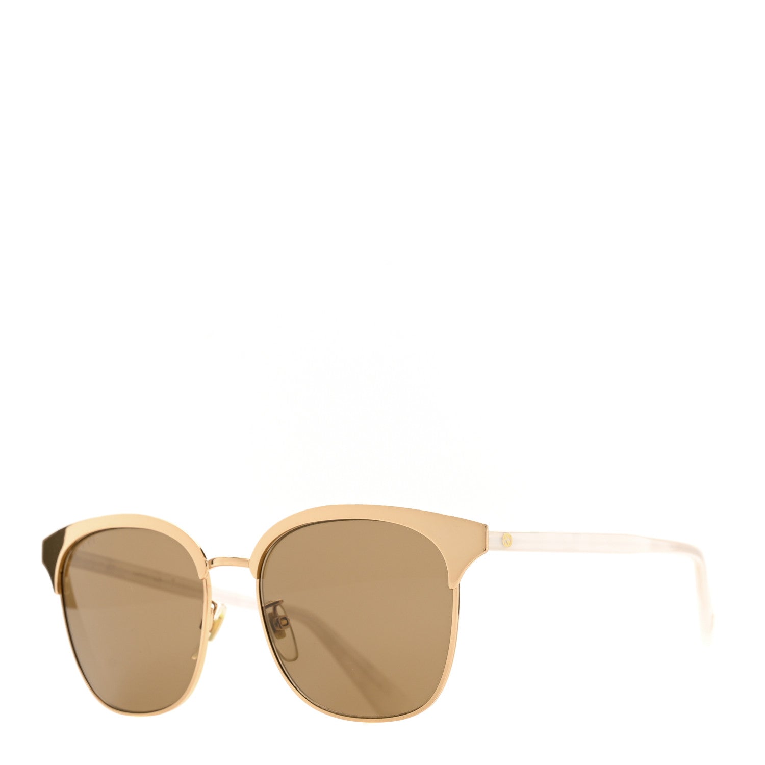 Gucci Round Metal Sunglasses GG0244S Gold 1 of 7