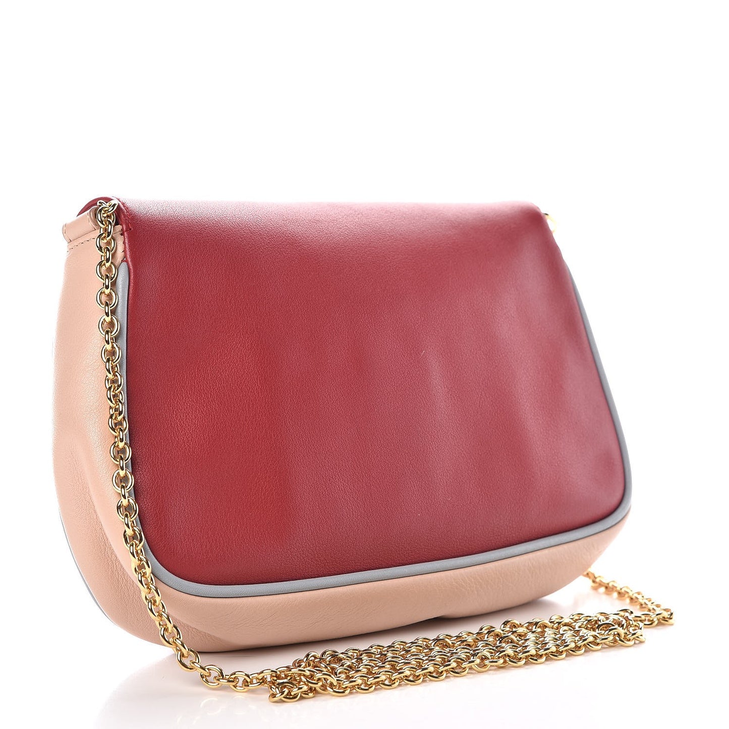 Vitello Dolce Fendista Pouchette Crossbody Mattone Plaster