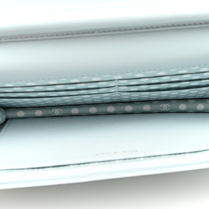Chanel Lambskin Quilted Pearl CC Wallet on Chain WOC Light Blue 5 of 11