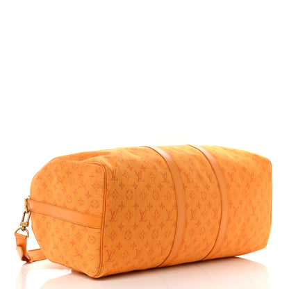 Louis Vuitton Denim Monogram Keepall Bandouliere 50 Ocre 3 of 13