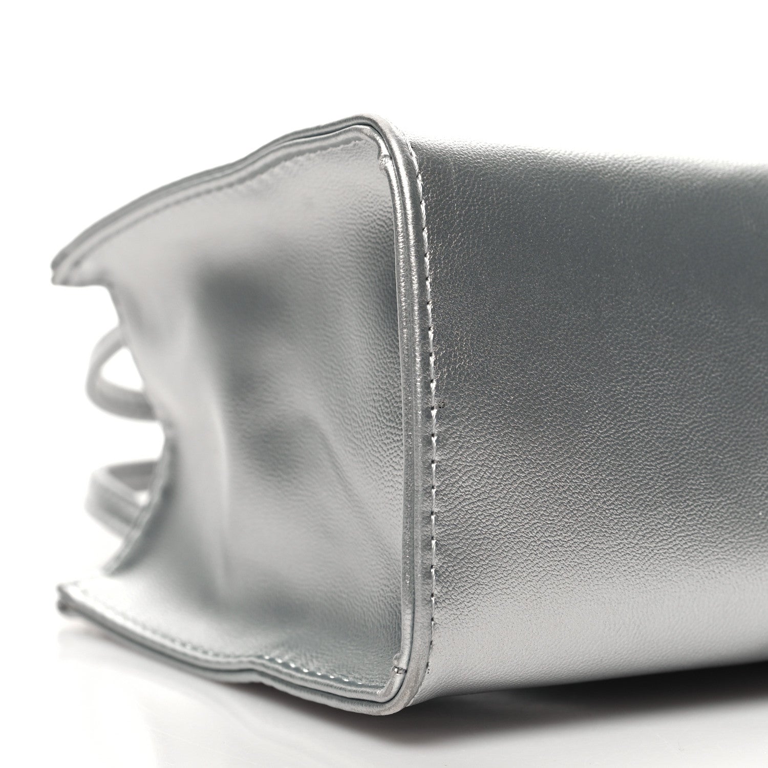 Telfar Metallic Vegan Leather Small Shopping Bag Silver 9 of 11