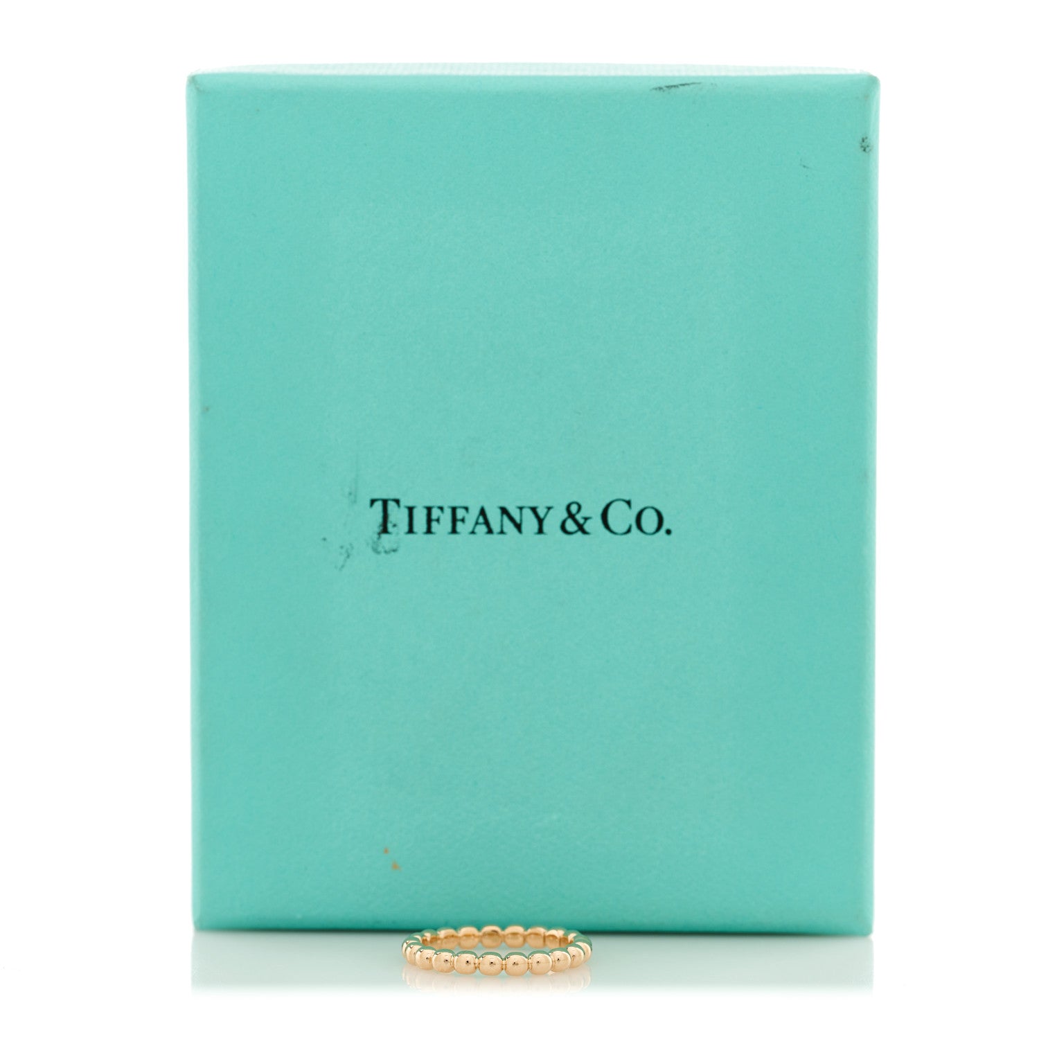 Tiffany 18K Rose Gold Narrow Ziegfeld Beaded Band Ring 52 6 5 of 5