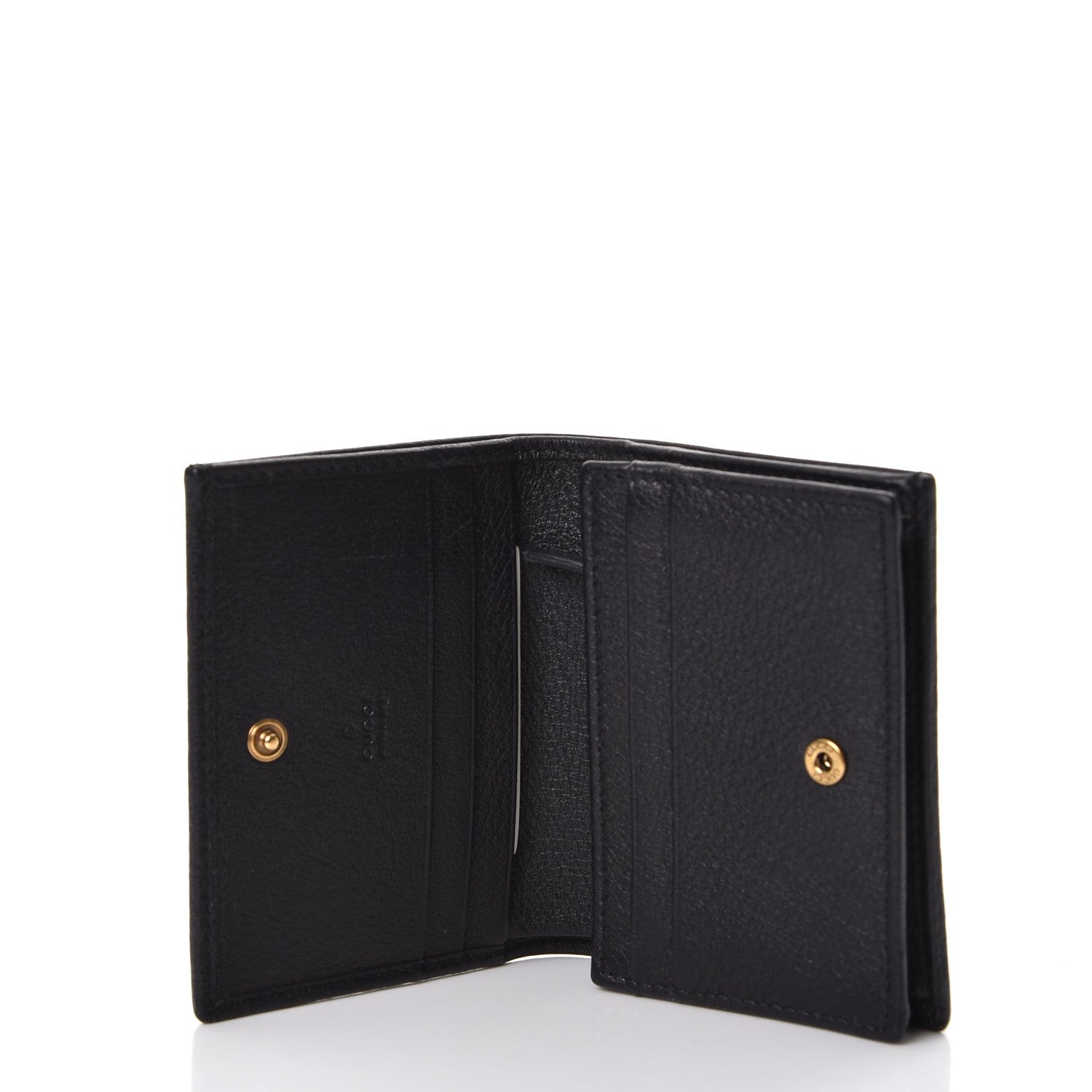 Gucci Calfskin Crystal Double G Card Case Black 5 of 7