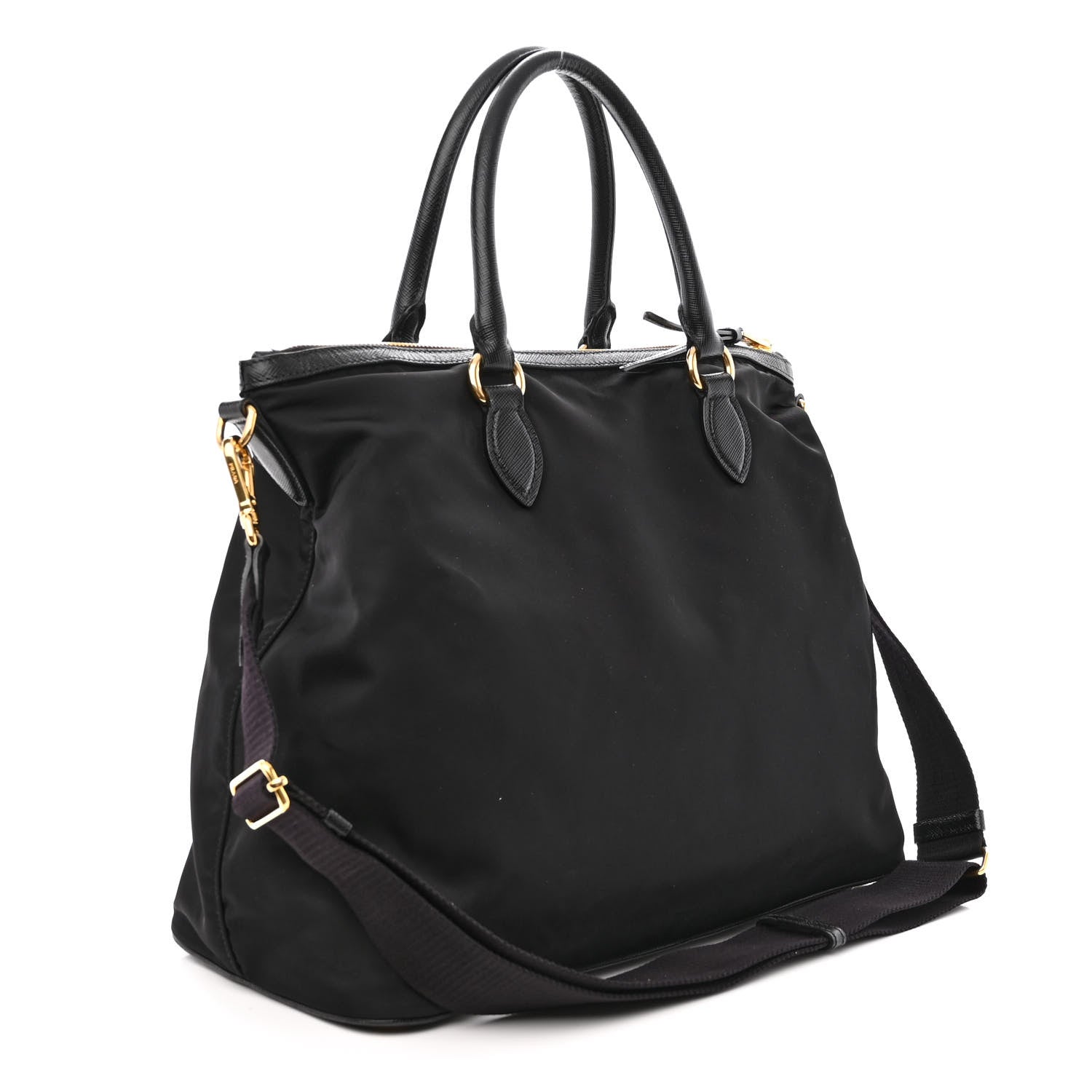Prada Tessuto Nylon Saffiano Satchel Black 3 of 11