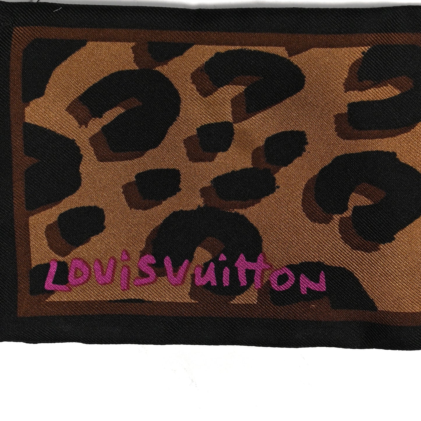 Silk Leopard Bandeau Scarf Marron