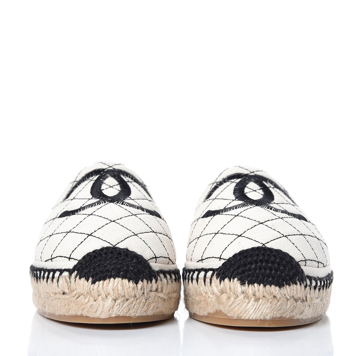 Fabric Biarritz CC Espadrilles 39 Beige Black