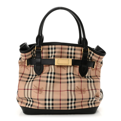 Burberry Haymarket Check Medium Golderton Tote Black 1 of 10