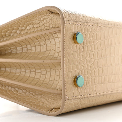 Saint Laurent Calfskin Crocodile Embossed Baby Sac De Jour Nude 9 of 11