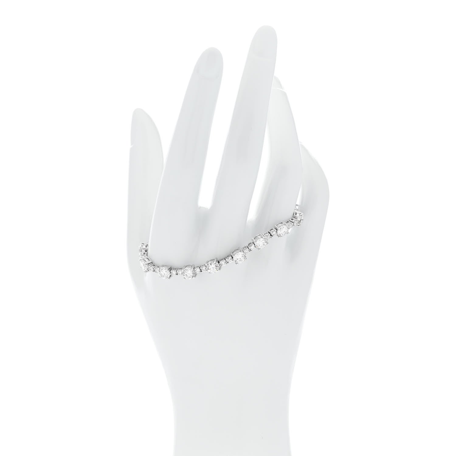 Parker & West by FASHIONPHILE 18K White Gold Diamond 11.36ctw Tennis Bracelet M 2 of 6