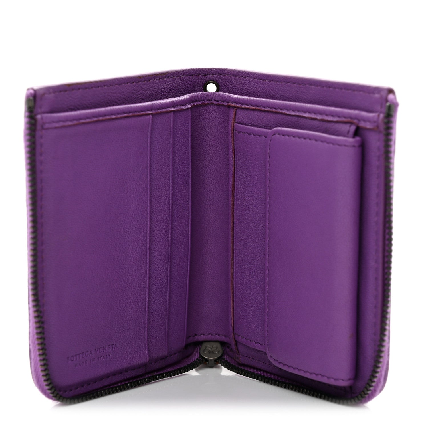 Bottega Veneta Nappa Intrecciato Zip Around Compact Wallet Byzantine 5 of 8