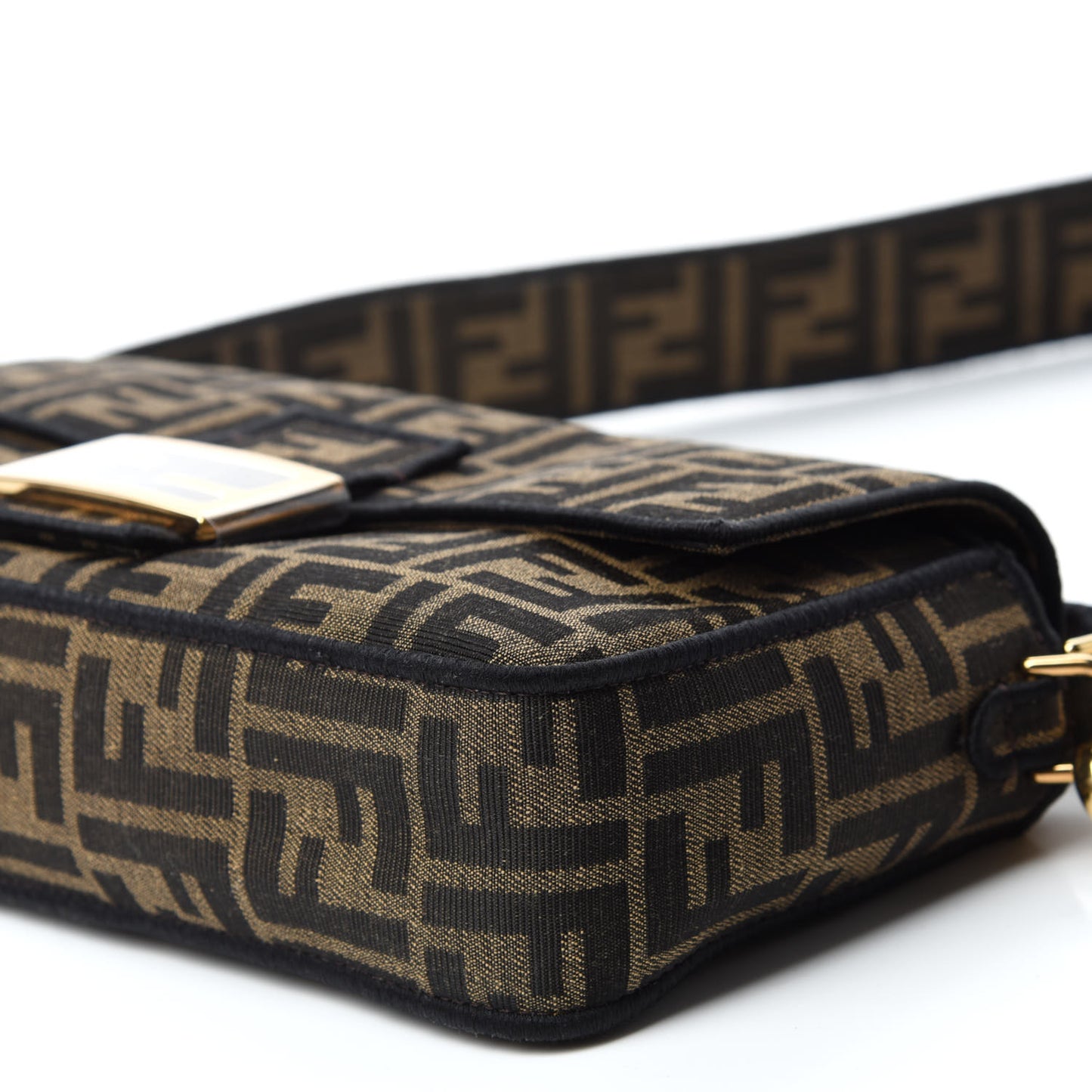 Fabric Jacquard FF 1974 Medium Baguette Tobacco Moro Black
