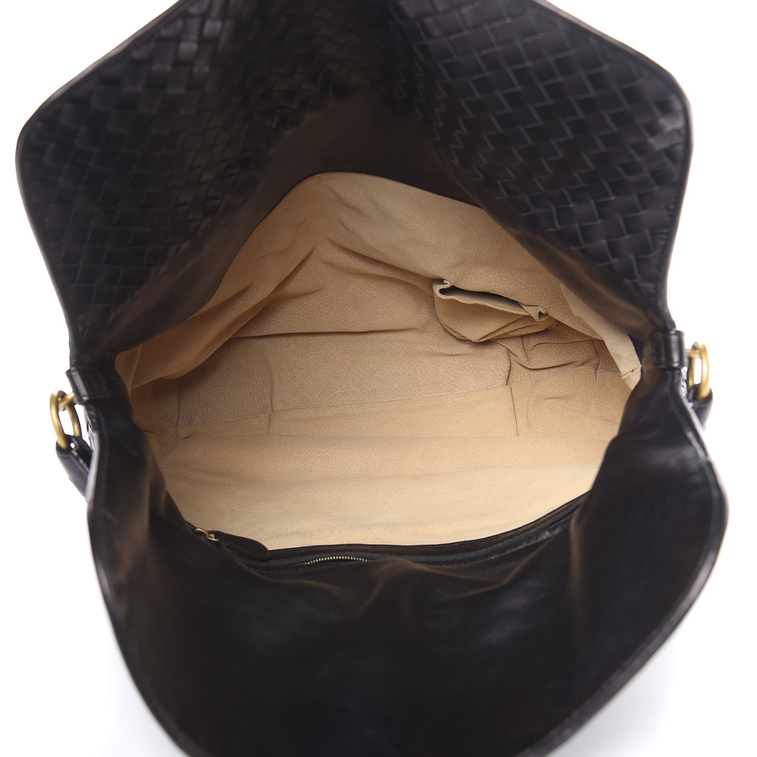 Bottega Veneta Nappa Intrecciato Flap Shoulder Bag Black 5 of 14