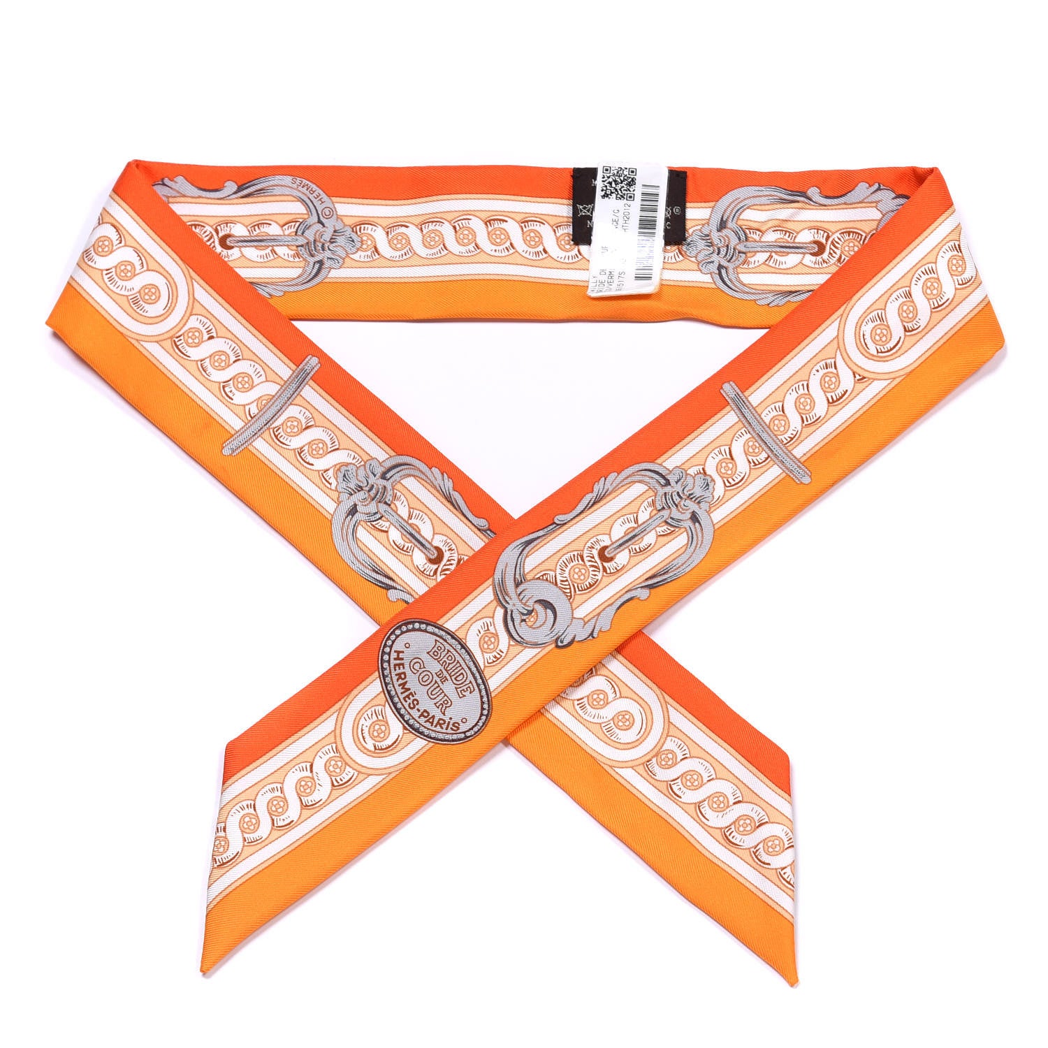 Hermes Silk Bride De Cour Twilly Vermillon Orange 1 of 4