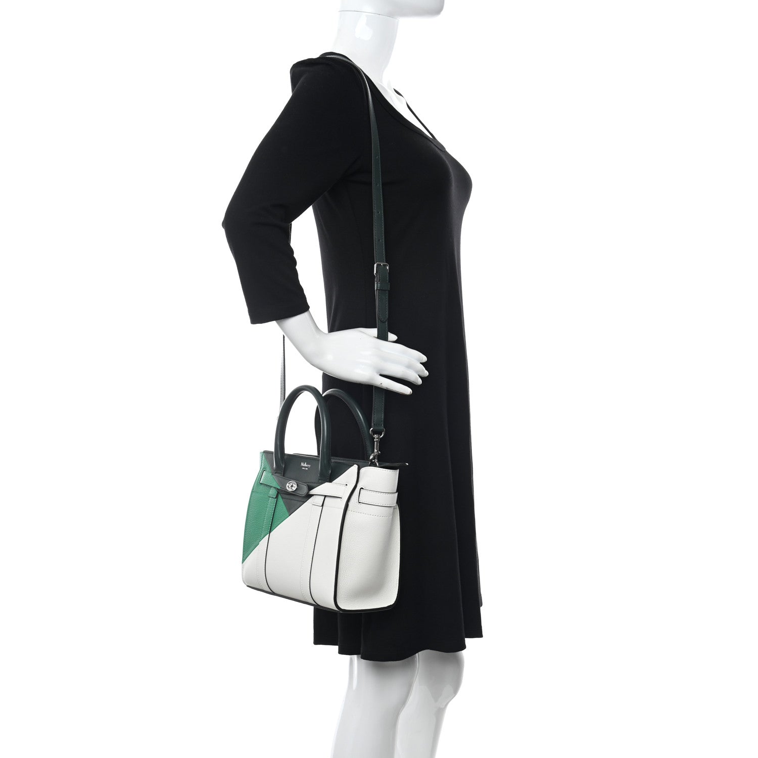 Mulberry Small Classic Silky Calfskin Mini Zipped Bayswater Lawn Green White Mulberry Green 2 of 14
