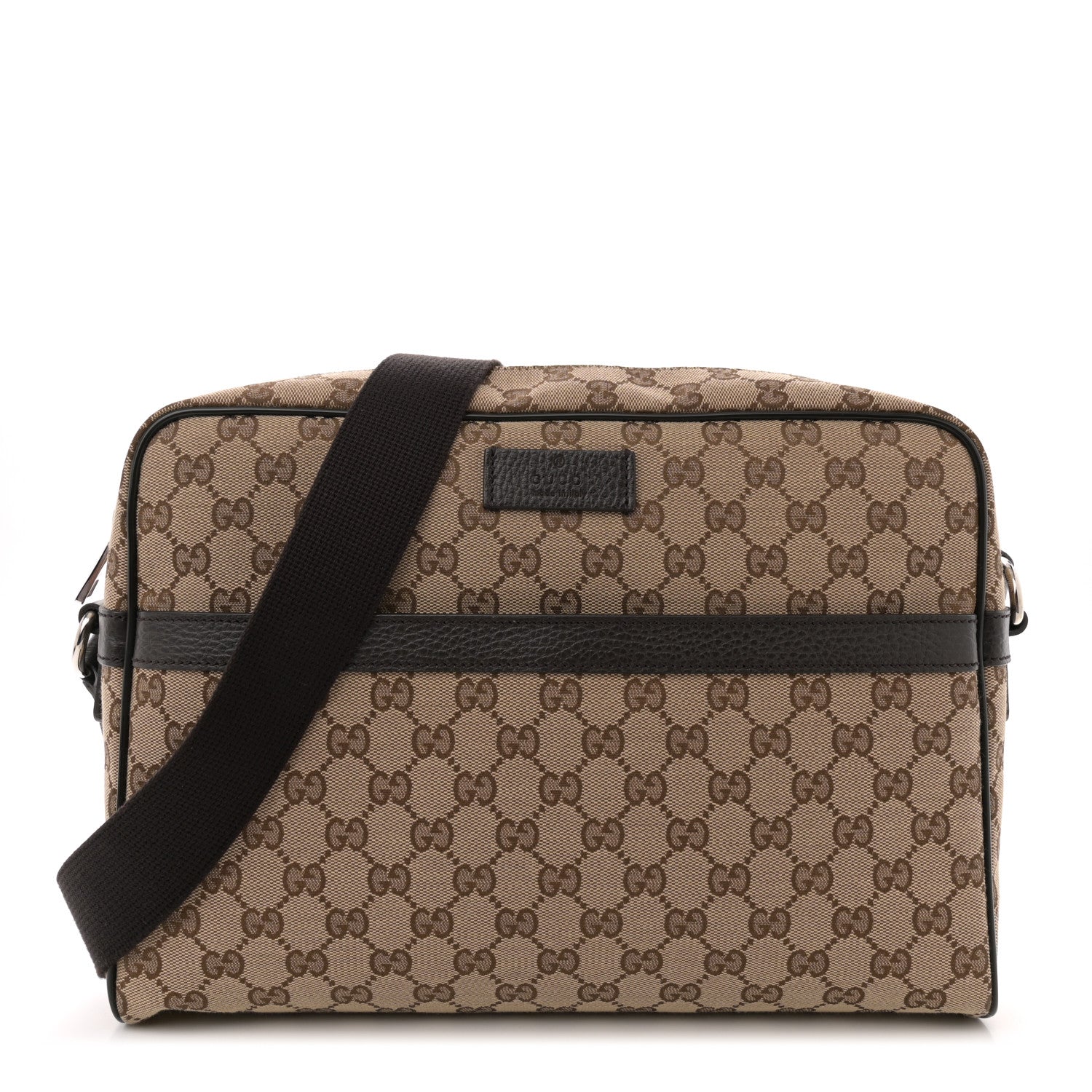 Gucci Monogram Dollar Calfskin Large Camera Case Beige Ebony Testa di Moro Marrone Scuro 1 of 10