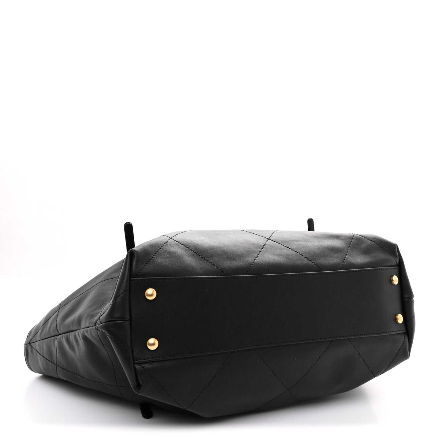 Calfskin Quilted Small Shopping Bag Black