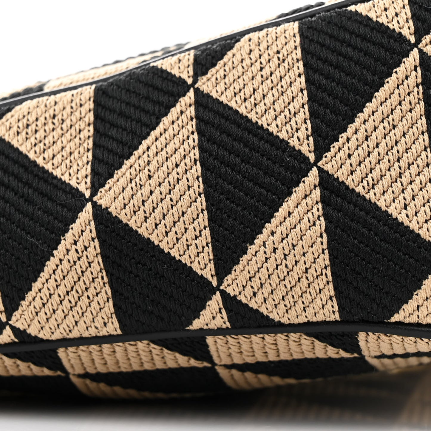 Jacquard Triangolo Symbole Embroidered Mini Triangle Bag Black Corda