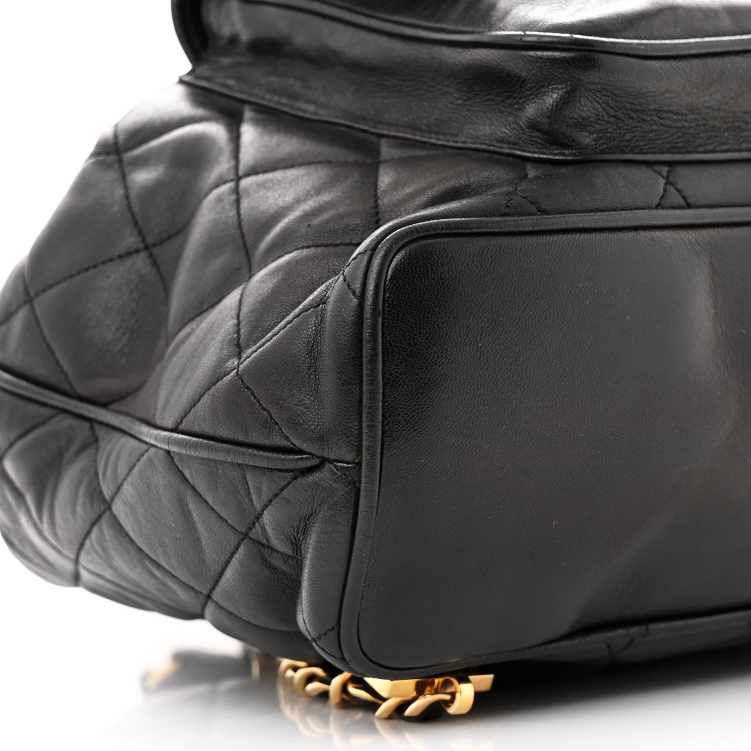 Chanel Lambskin Quilted Drawstring Backpack Black 9 of 18