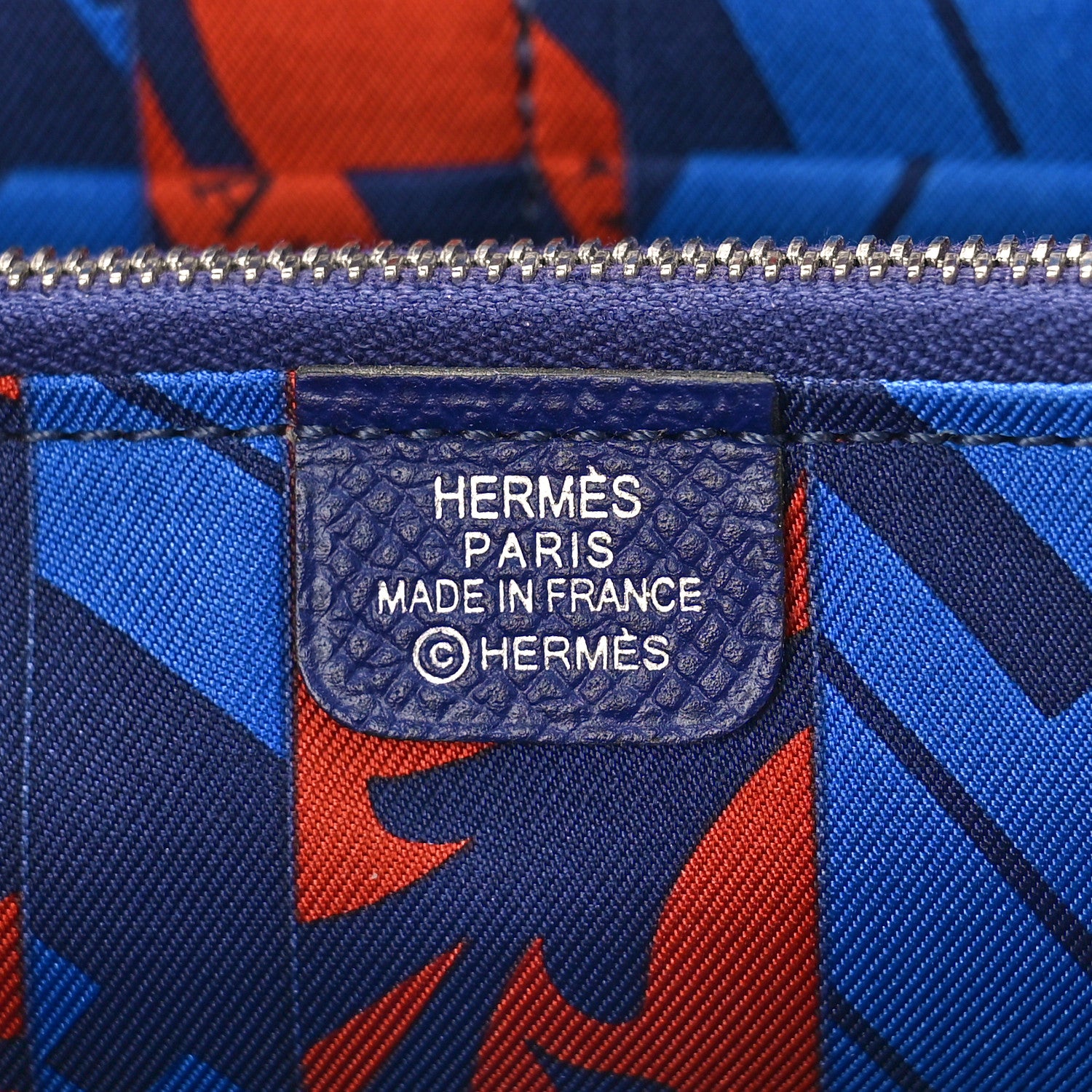 Hermes Epsom Silk'In Wallet Bleu Saphir 6 of 8