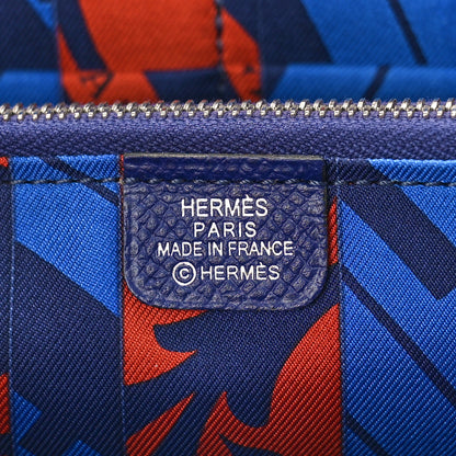 Hermes Epsom Silk'In Wallet Bleu Saphir 6 of 8