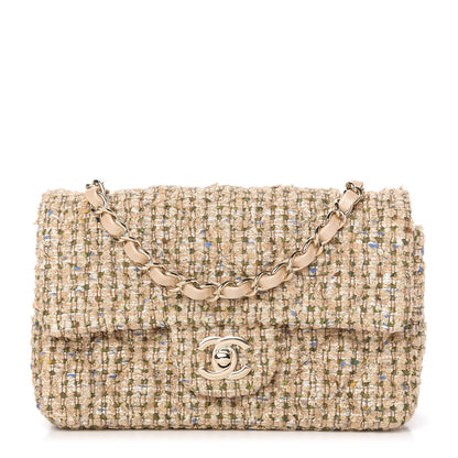 Chanel Tweed Quilted Mini Rectangular Flap Beige 1 of 11