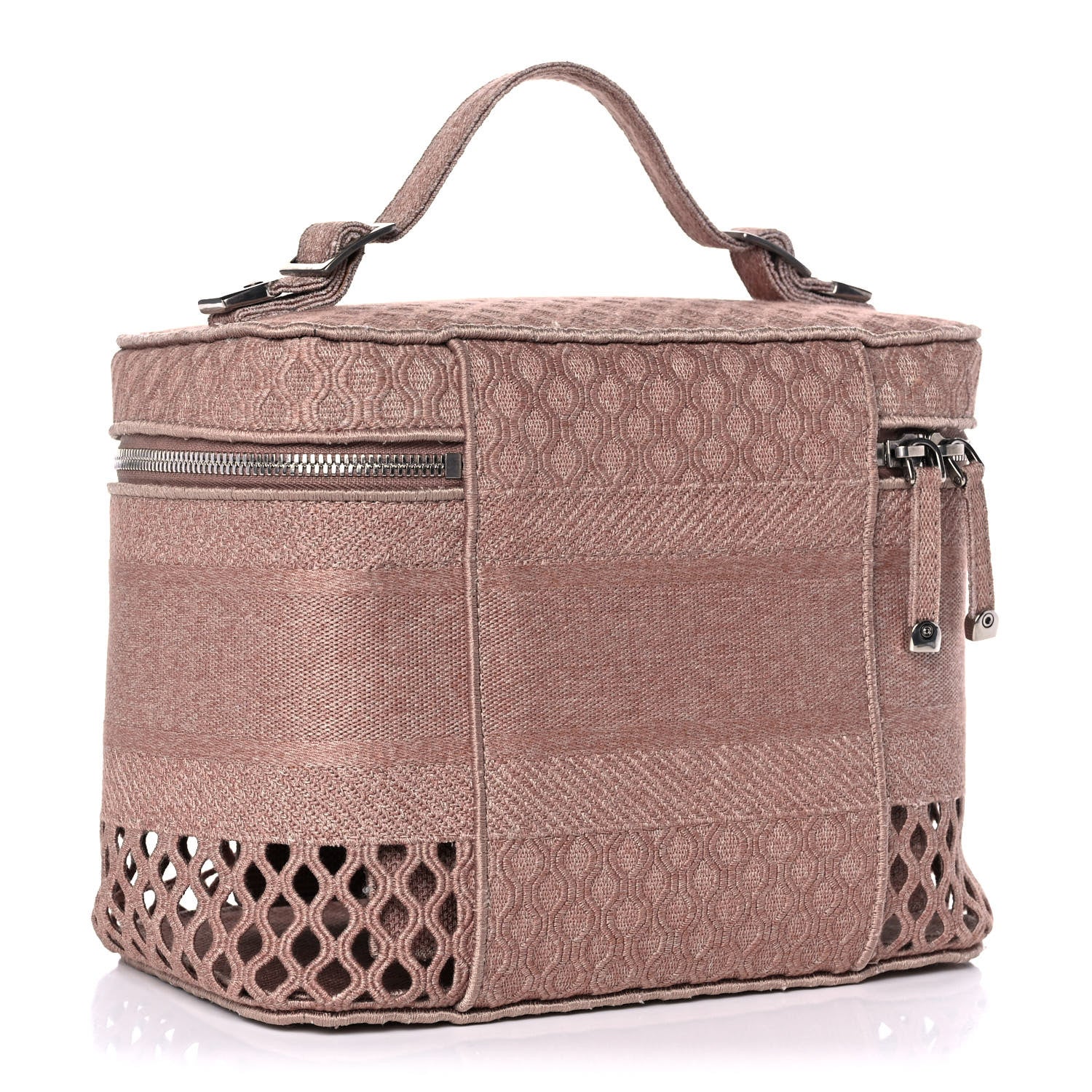 Christian Dior Mesh Embroidered Diortravel Vanity Case Clay 3 of 14