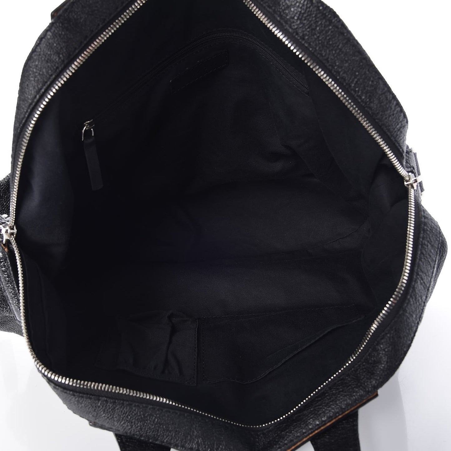 Glazed Pebbled Calfskin Medium Nightingale Black