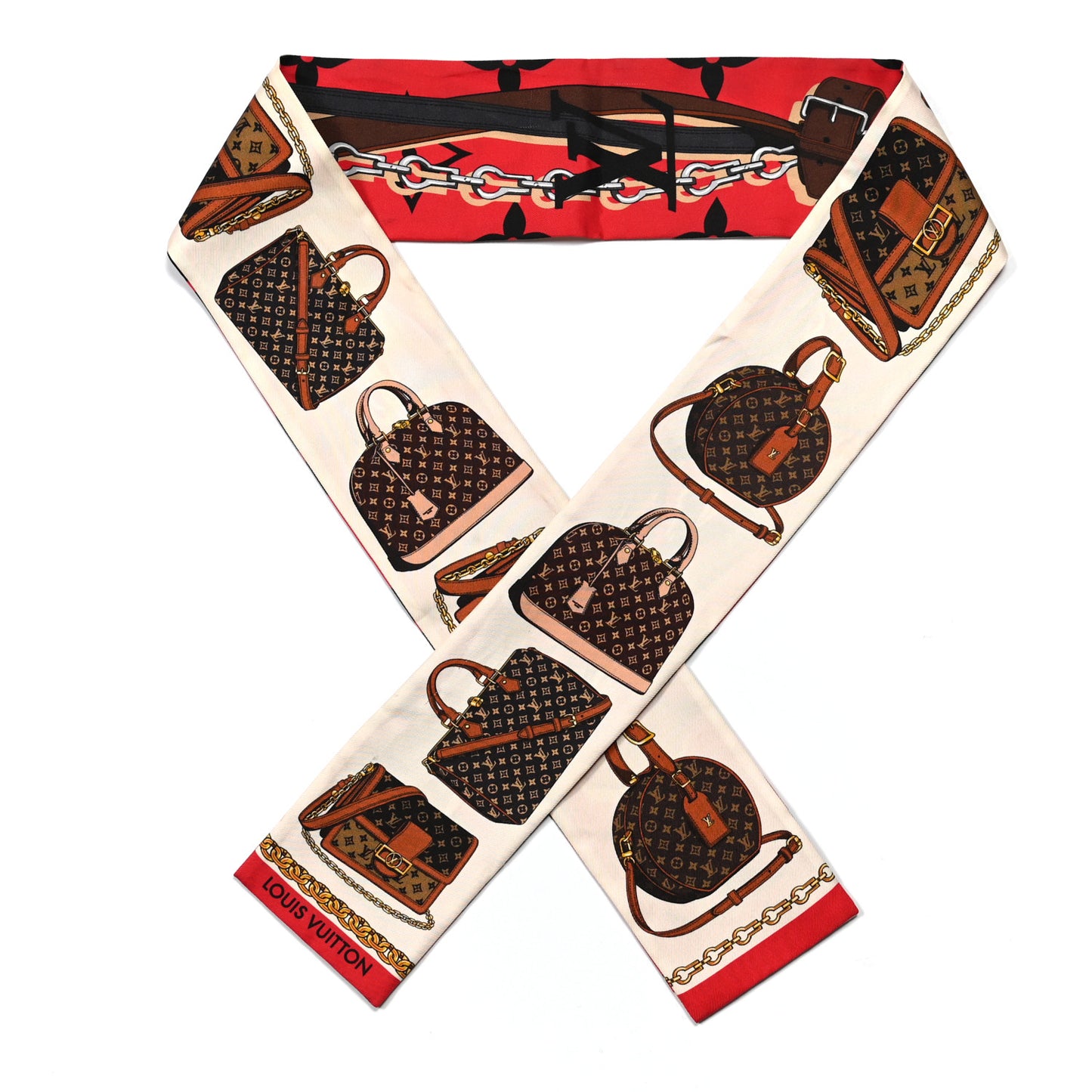 Silk Monogram Tribute To Bandeau Red