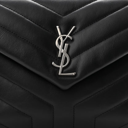 Saint Laurent Calfskin Y Quilted Monogram Small Loulou Chain Satchel Black 8 of 10