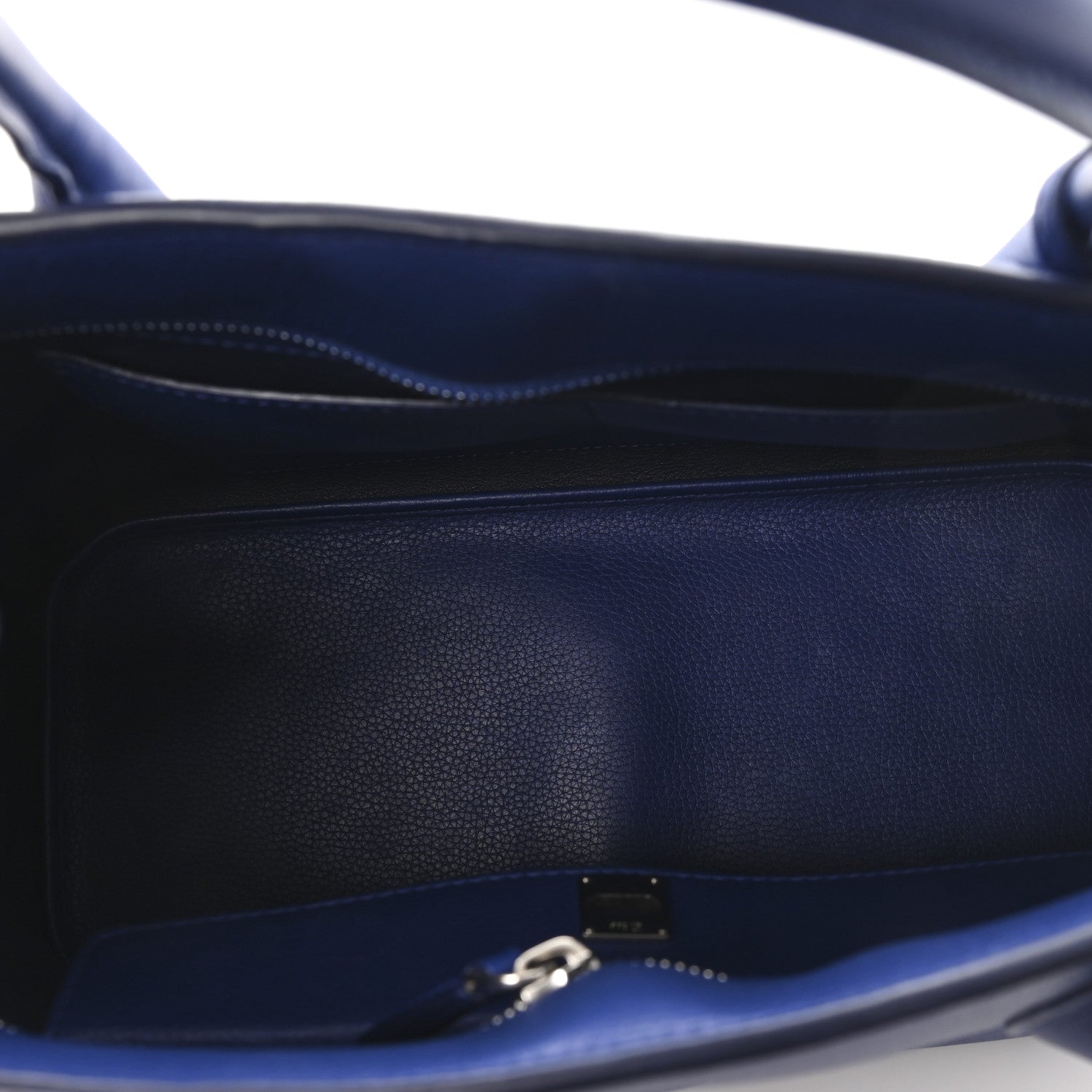 Christian Dior Grained Calfskin Bar Tote Blue 5 of 11