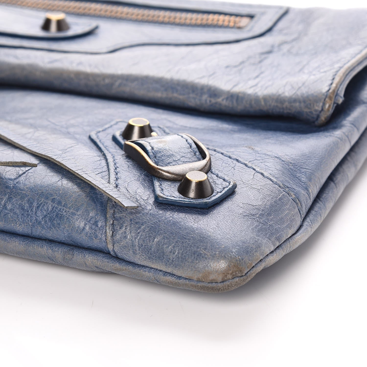 Balenciaga Agneau Classic Hardware Envelope Clutch Atlantique 9 of 16