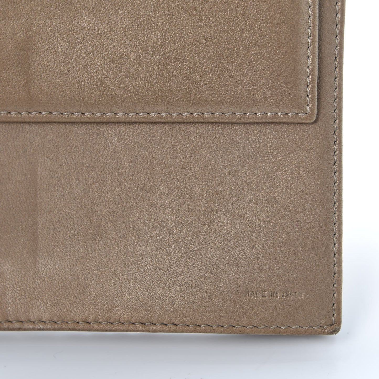 Metallic Nappa Logo Embossed Long Wallet On Chain Gold