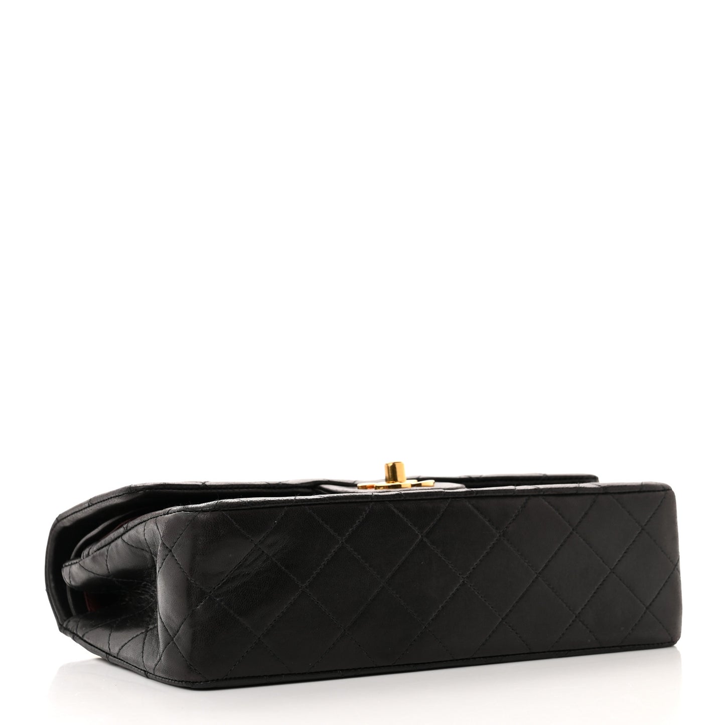 Lambskin Quilted Small Double Flap Black