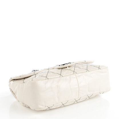 Chanel Glazed Goatskin Double Stitch Flap White 4 of 7