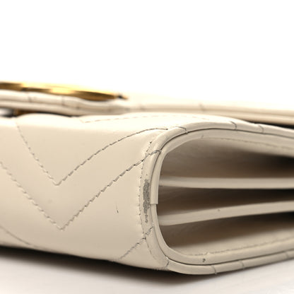 Gucci Calfskin Matelasse GG Marmont Chain Wallet Mystic White 10 of 12