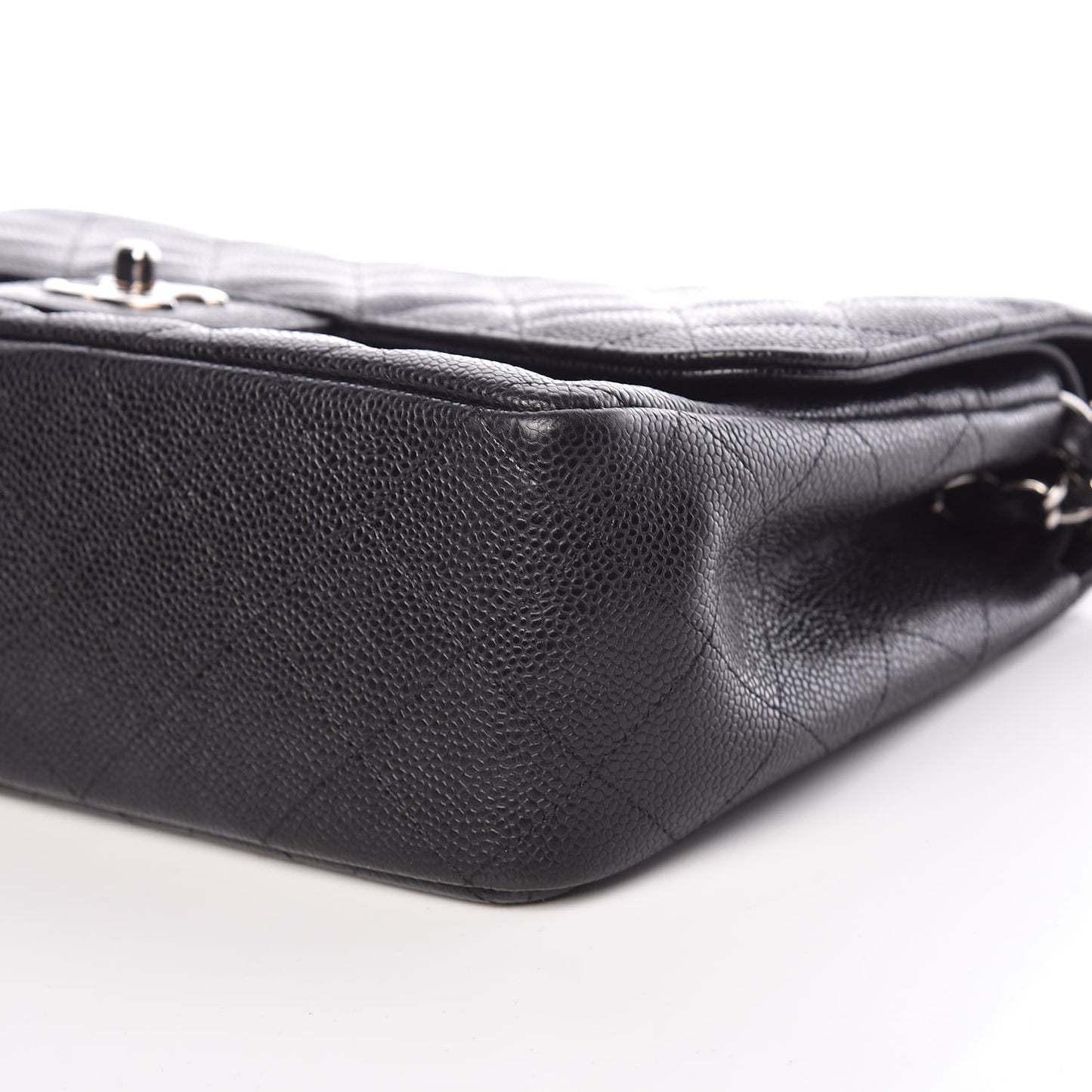 Caviar Quilted Jumbo Double Flap Black