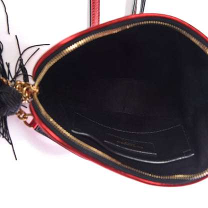 Saint Laurent Metallic Calfskin Heart Monogram Crossbody Black Rouge 5 of 9